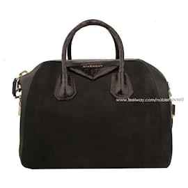 Borsa tote e a spalla Antigona media in motivo lucertola nera Wani - Givenchy