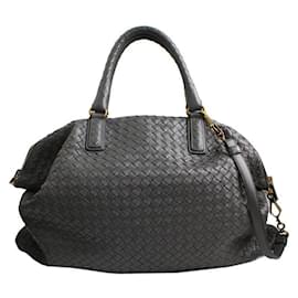 Bottega Veneta Große graue gewebte Tragetasche und Schultertasche