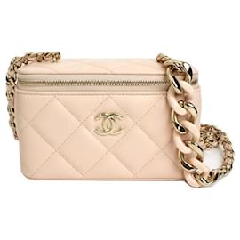Chanel Vanity Cosmetic Powder Rosa Gold Umhängetasche Serie
