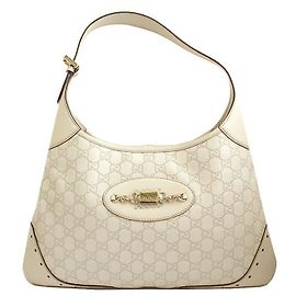 Gucci Shima Hobo-Tasche in Silberton und Elfenbein