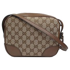 Gucci Borsa a tracolla in tela marrone