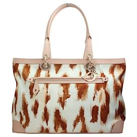 Dior Borsa in tela marrone con macchia