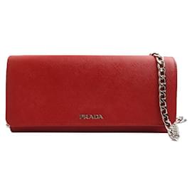 Prada Borsa a tracolla e clutch Saffiano argento