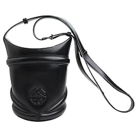 Borsa a secchiello in pelle nera Alexander McQueen - Alexander Mcqueen
