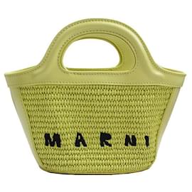 Marni Borsa a tracolla mini in tessuto intrecciato lime