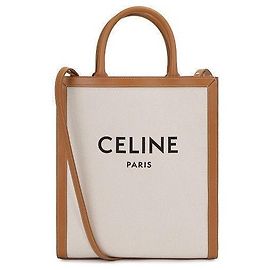 Céline Kleine vertikale Canvas-Tasche in Naturfarbe