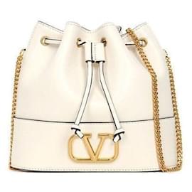 Vring Ketten-Eimer Tasche Elfenbein - Valentino