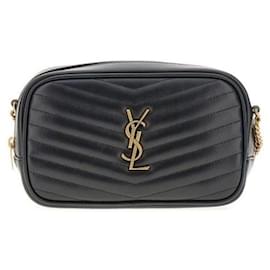 Saint Laurent Borsa a tracolla mini trapuntata con monogramma nera