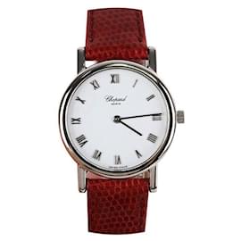 Chopard Klassisch aus Weißgold mit rotem Lederarmband