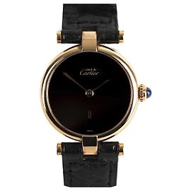 Cartier Schwarzes Lederarmband Birma Mustard Vendôme