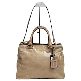 Vitello Shine Gold Tote Bag - Prada