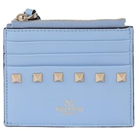 Valentino Portacarte in pelle con zip Rockstud