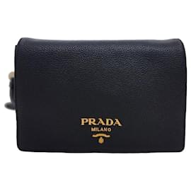 Dino Leder Schulter-Crossbody-Tasche mit doppeltem Riemen - Prada
