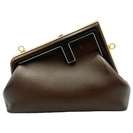 Fendi Brown Nappa First Small Shoulder Bag
