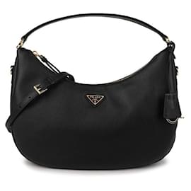 Prada Borsa a spalla in pelle con logo triangolare