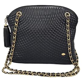 Borsa a spalla trapuntata in catena dorata vintage - Bally