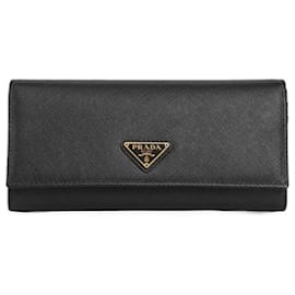 Prada Langer Geldbeutel aus Saffiano-Leder Triangle QHH