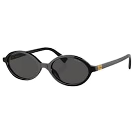 Schwarze ovale Sonnenbrille Rigard - Miu Miu