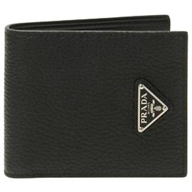 Prada Billetera de cuero Saffiano negra