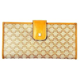 Portafoglio lungo vintage beige con logo - Céline
