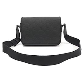 Borsa a tracolla in pelle effetto gomma GG nera - Gucci