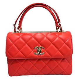 Chanel Borsa a spalla CC Small alla moda in pelle di agnello rossa