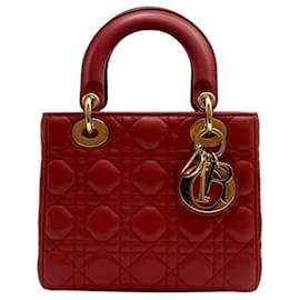 Borsa tote Lady Cannage piccola corallo - Dior