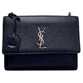 Saint Laurent Bolsa de ombro média Sunset azul marinho escuro