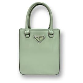 Borsa Mini Tote Spazzolata Menta - Prada