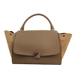 Céline Borsa tote e a spalla Trapeze verde taupe