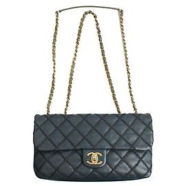 Chanel Serie di borse a spalla e crossbody in catena khaki con cucitura selvaggia blu navy