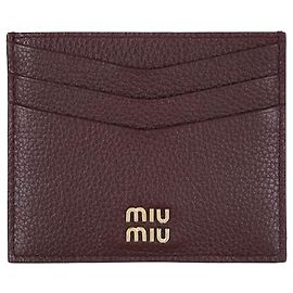 Miu Miu Kartenhalter aus goldfarbenem Metall mit Logo