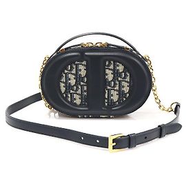 Dior Borsa Tote Ovale in Jacquard Obliquo Blu CD Signature