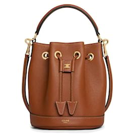 Céline Borsa Clara sottile in pelle di vitello grana tan