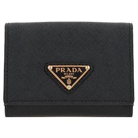Prada Portafoglio Triangolo Logo Saffiano