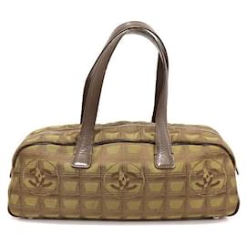 Chanel Sac fourre-tout Boston de voyage en tissu marron