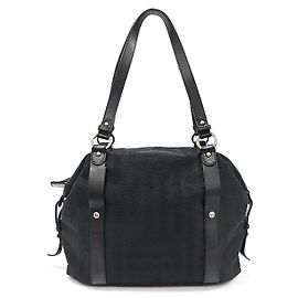Salvatore Ferragamo Borsa a spalla in jacquard con motivo logo nero e tono argento