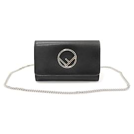 Borsa a spalla KAN in pelle di vitello nera - Fendi