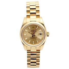Rolex Orologio da donna Datejust in oro champagne autentico