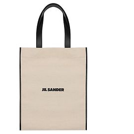 Jil Sander Borsa tote in tela con logo ricamato