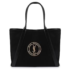 Saint Laurent Borsa tote in tela con logo ricamato