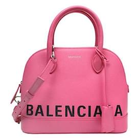 Balenciaga Borsa a spalla in pelle rosa con pattina superiore