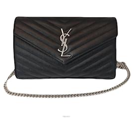 Saint Laurent Borsa a tracolla Matelassé Monogram Kate con catena argento
