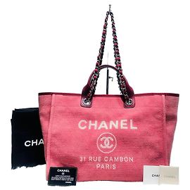 Chanel Bolsa Grande Deauville Rosa Tote ou Bolsa de Ombro