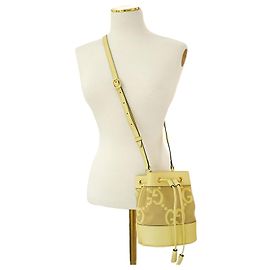 Gucci Mini Bolsa Bucket UKMBG em lona amarela UKMBG