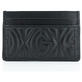 Gucci Kartenhalter aus schwarzem Leder