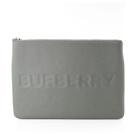 Burberry Borsa a mano in pelle grigio carbone