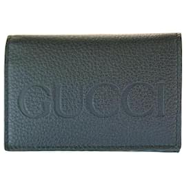 Visitenkartenhalter aus schwarzem Leder - Gucci