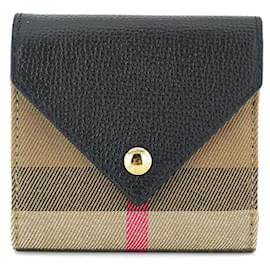 Carteira de tecido de couro preto Lila - Burberry