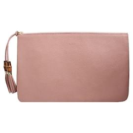 Gucci Clutch in pelle rosa Indie in bambù